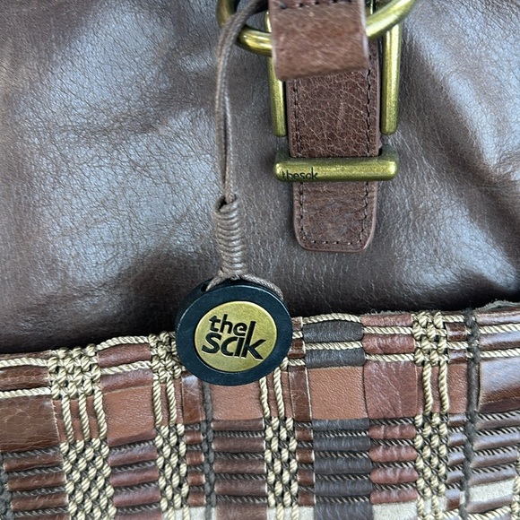 The Sak Brown Woven Leather Shoulder Tote Bag - Picture 9 of 9